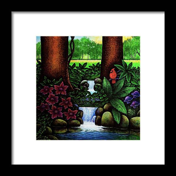 Bird Framed Print featuring the painting The Cardinal by Michael Frank