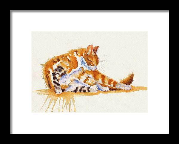 Cats Framed Print featuring the painting The Cat-ortionist by Debra Hall