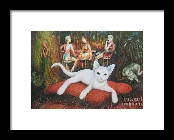 Cat Framed Print featuring the painting The CAT by Sukalya Chearanantana