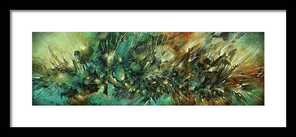 Abstract Framed Print featuring the painting The Cause by Michael Lang