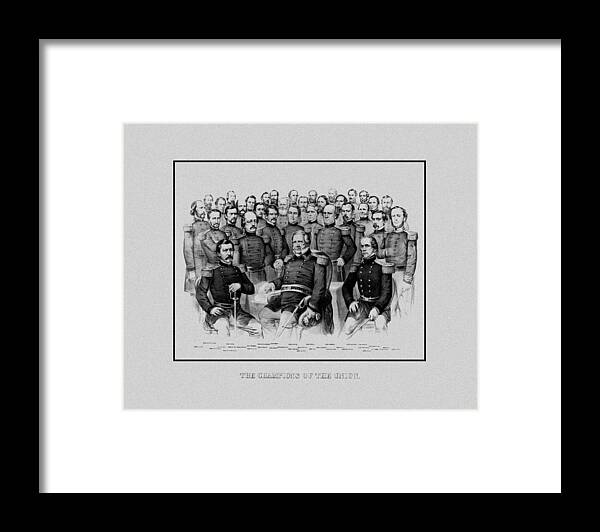 Civil War Framed Print featuring the mixed media The Champions Of The Union -- Civil War by War Is Hell Store