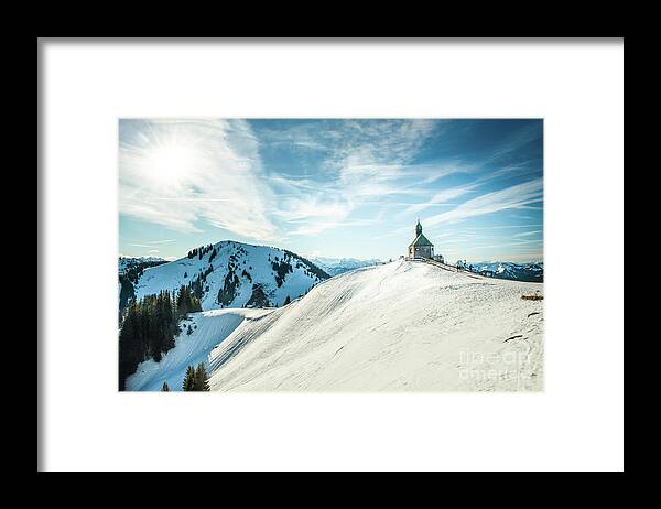 Wallberg Framed Print featuring the photograph The chapel in the alps by Hannes Cmarits