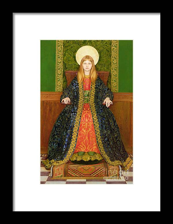 Throne Framed Print featuring the painting The Child Enthroned by Thomas Cooper Gotch