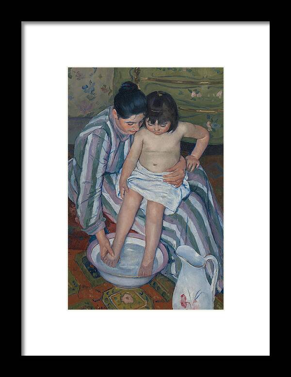 American Painters Framed Print featuring the painting The Child's Bath by Mary Cassatt
