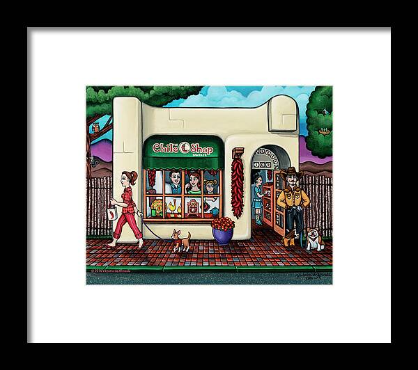 Chile Shop Framed Print featuring the painting The Chile Shop Santa Fe by Victoria De Almeida