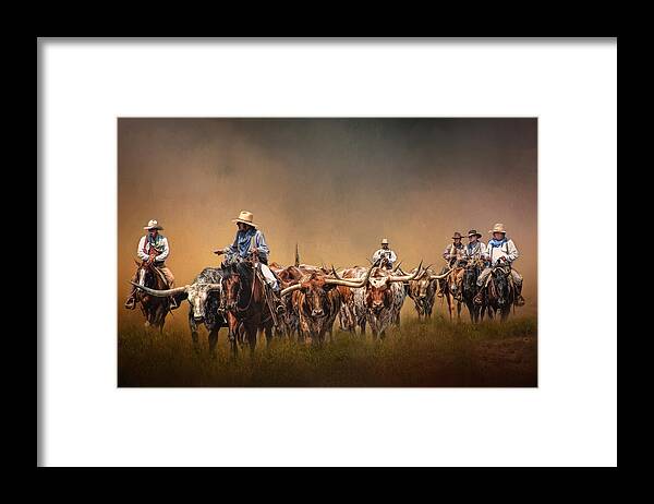 Animals Framed Print featuring the photograph The Chisolm Trail by David and Carol Kelly