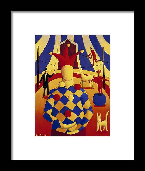 Circus Framed Print featuring the painting The circus blind juggler by Alan Kenny