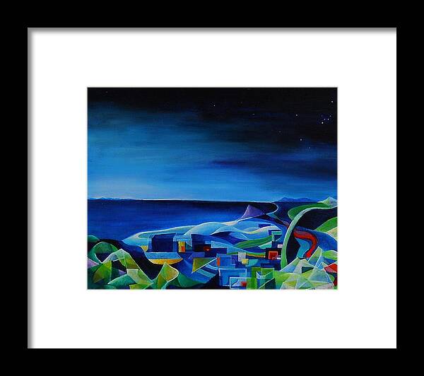 Genova Framed Print featuring the painting The City At The Sea by Wolfgang Schweizer