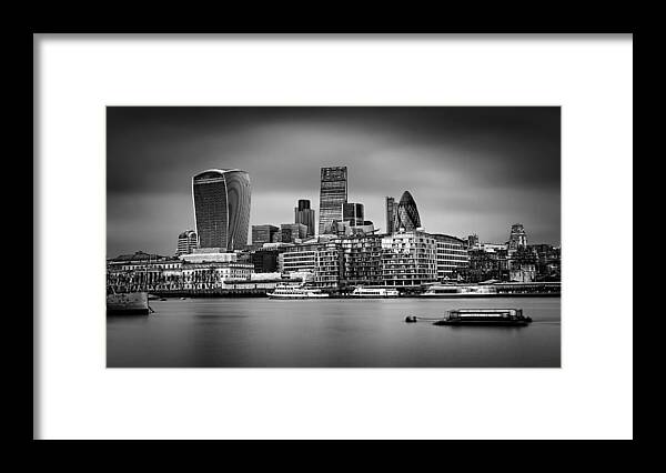 The City Of London Framed Print featuring the photograph The City of London Mono by Ian Good