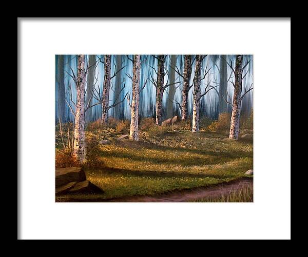 Landscape Framed Print featuring the painting The Clearing by Sheri Keith