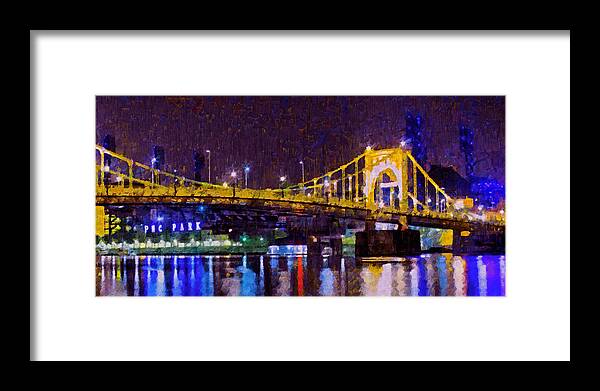 Clemente Bridge Framed Print featuring the digital art The Clemente Bridge Heading to the Northshore by Digital Photographic Arts