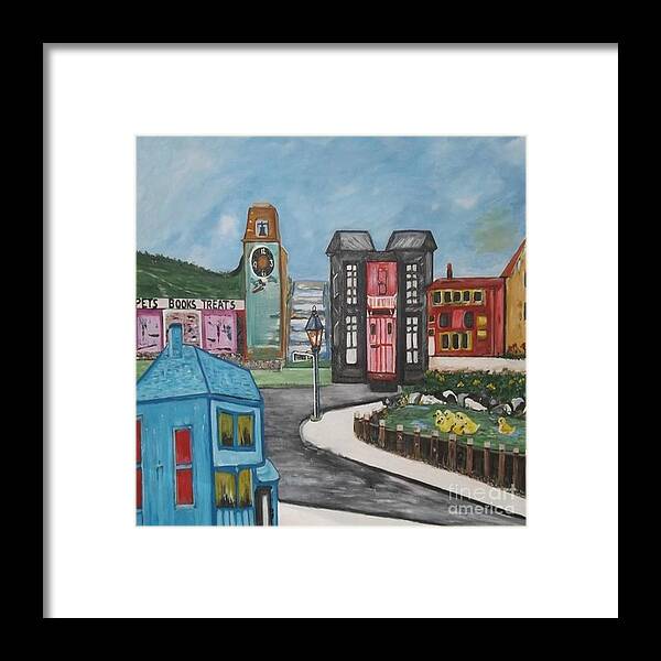 Acrylic Framed Print featuring the painting The Clock Tower by Denise Morgan