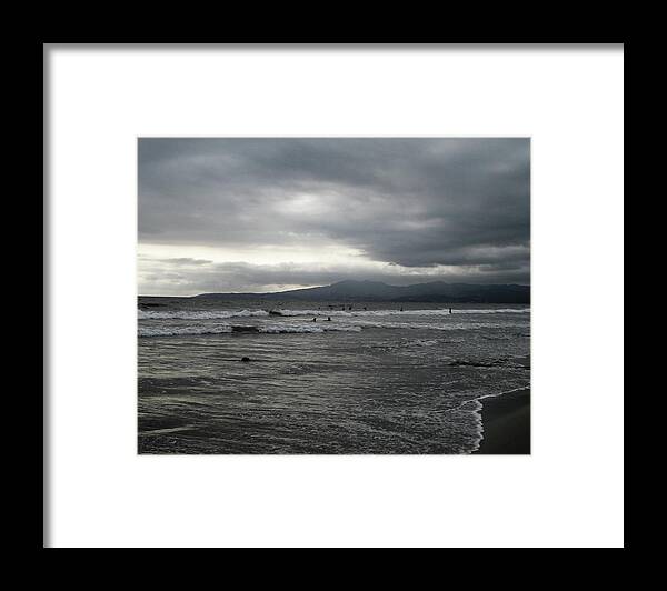 Black Framed Print featuring the photograph The Cloudy Sea by Michele Stoehr