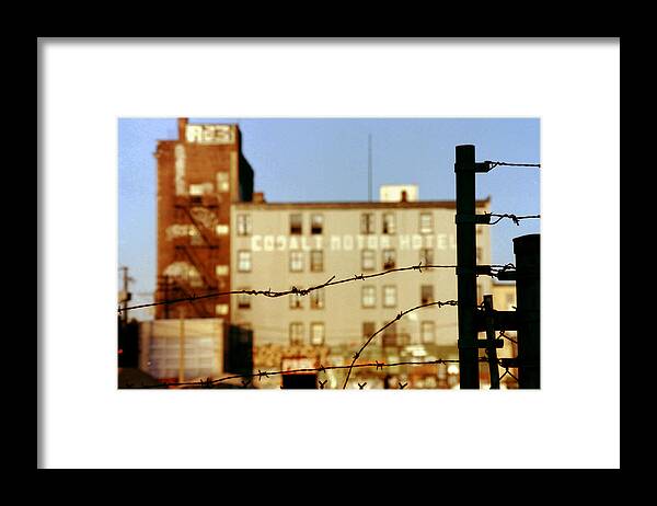 Urban Decay Framed Print featuring the photograph The Cobalt Hotel by Kreddible Trout