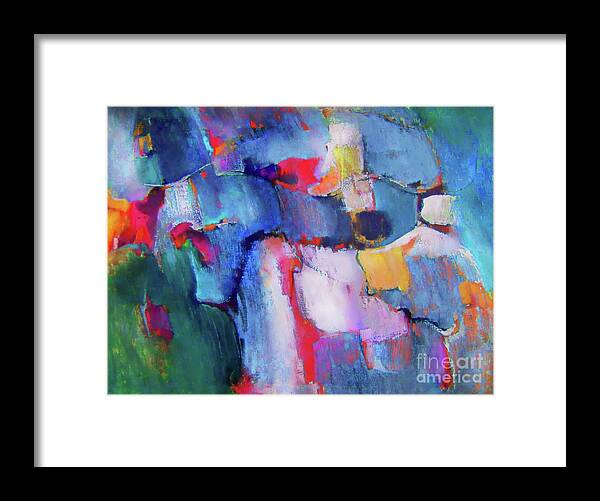  Is It Mixed Media When I Use An Actual Painting And Completely Rework It ? Heres A Wonderful Painting From My Fathers Works Completely Color Alterd Digitally . Framed Print featuring the painting The collaboration by Priscilla Batzell Expressionist Art Studio Gallery