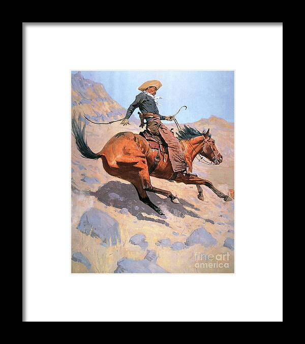 Cowboy Framed Print featuring the painting The Cowboy by Frederic Remington