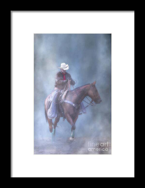 The Cowboy Way Vertical Framed Print featuring the digital art The Cowboy Way Vertical Ver Two by Randy Steele
