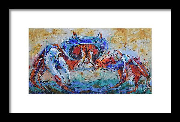 Crab Framed Print featuring the painting The Crab by Jyotika Shroff