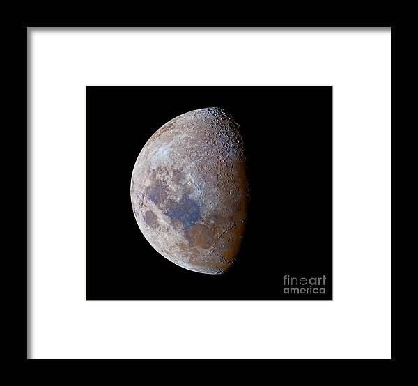 Horizontal Framed Print featuring the photograph The Crescent Moon Past First Quarter by Luis Argerich