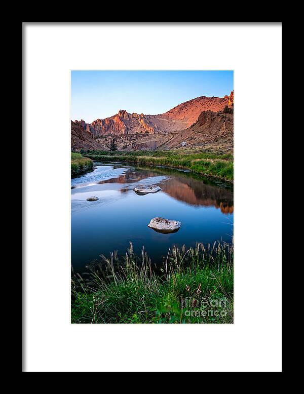 Smith Rock State Park Framed Print featuring the photograph The Crooked River Runs Through Smith Rock State Park by Bryan Mullennix