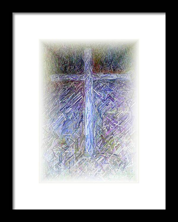 The Cross Framed Print featuring the digital art The Cross by Karen Francis