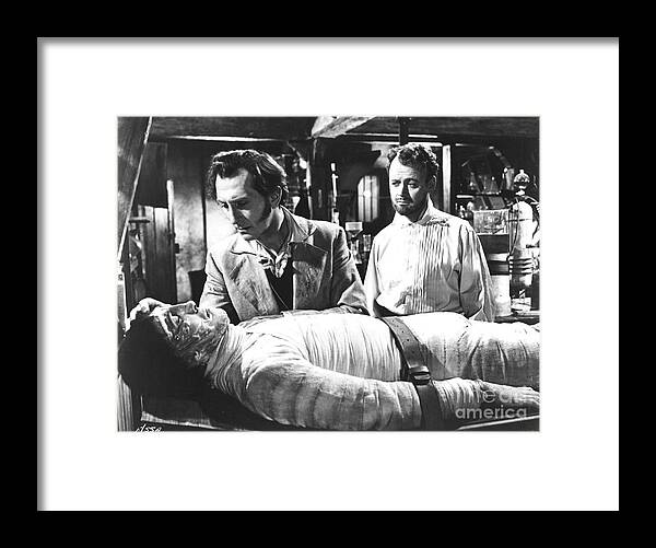 Baron Victor Frankenstein Framed Print featuring the photograph The Curse of Frankenstein 1957 Baron Victor Frankenstein by Vintage Collectables