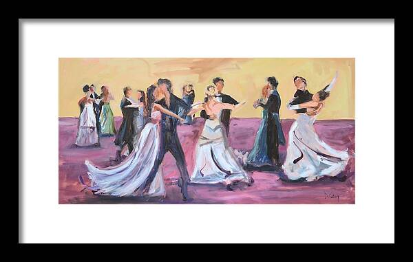 Ballroom Dance Framed Print featuring the painting The Dance by Donna Tuten