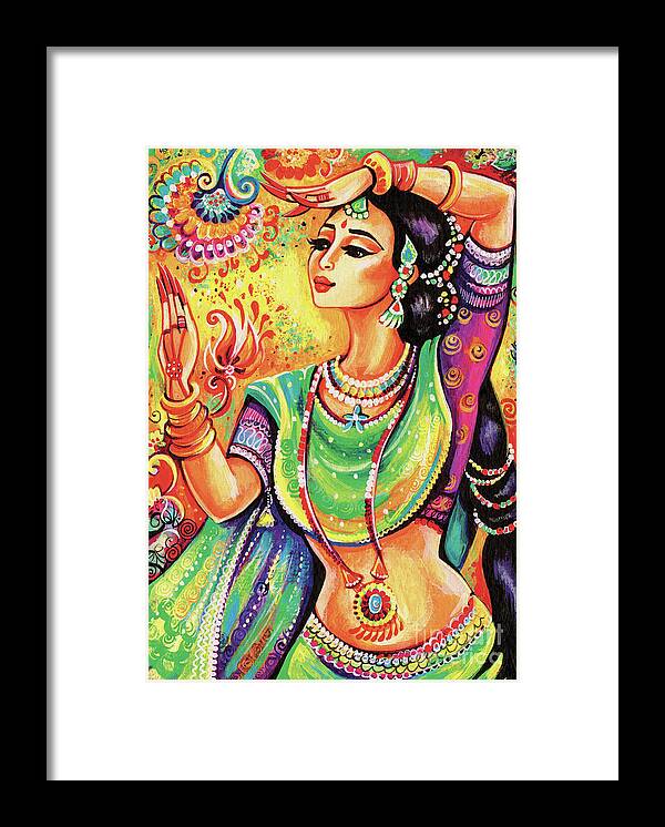 Indian Dancer Framed Print featuring the painting The Dance of Tara by Eva Campbell