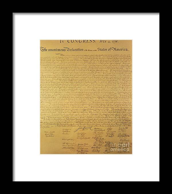 Declaration Of Independence Of The 13 United States Of America Of 1776 Framed Print featuring the painting The Declaration of Independence by Founding Fathers