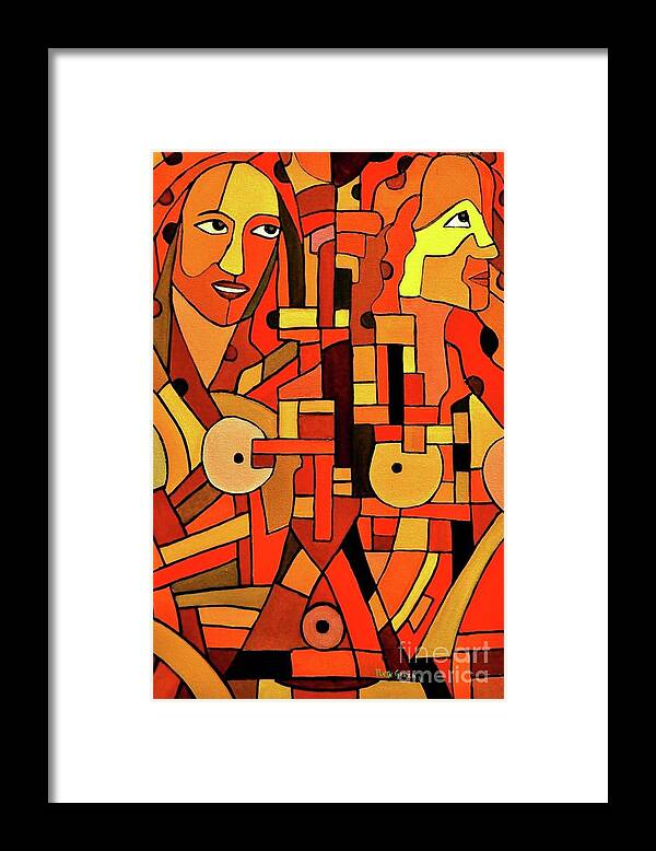 The Desire To Play In Red Framed Print featuring the painting The desire to play in red by Plata Garza