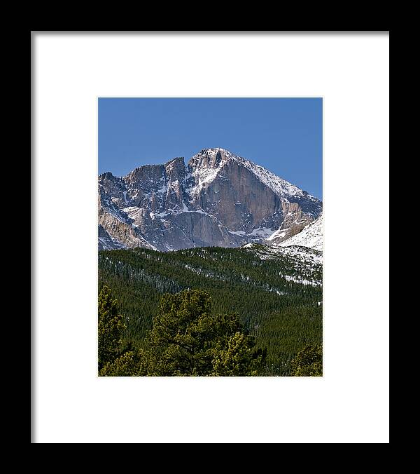 america National Park Framed Print featuring the photograph The Diamond on Longs Peak in Rocky Mountain National Park Colorado by Brendan Reals