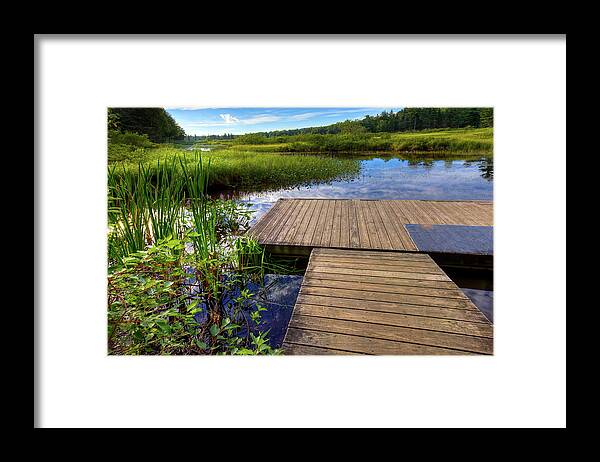 Landscapes Framed Print featuring the photograph The Dock at Mountainman by David Patterson