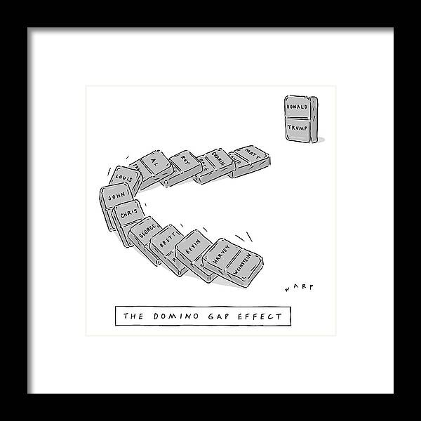 The Domino Gap Effect Framed Print featuring the drawing The Domino Gap Effect by Kim Warp