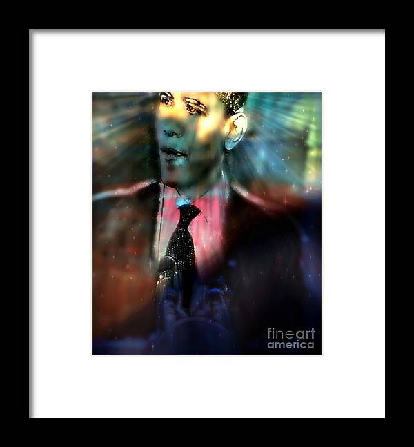 The Dreams Of Obama By Wbk Framed Print featuring the painting The Dreams Of Obama by Wbk