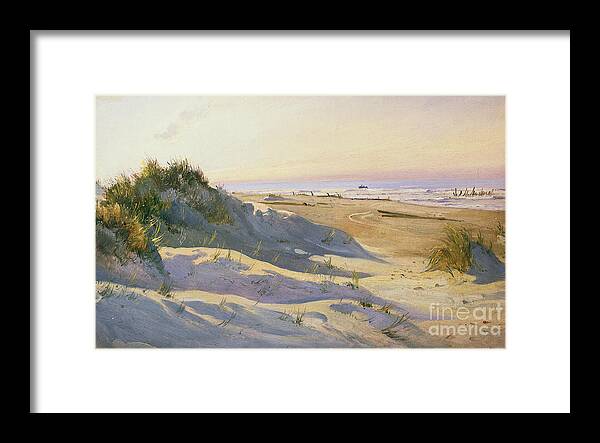Beach Framed Print featuring the painting The Dunes Sonderstrand Skagen by Holgar Drachman