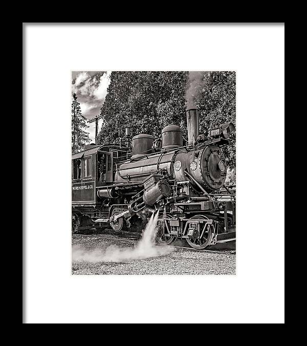 Pocahontas County Framed Print featuring the photograph The Durbin Rocket - Steamed Up - Sepia by Steve Harrington