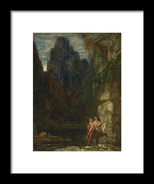 Gustave Moreau Framed Print featuring the painting The Education of Achilles, The Centaur by Gustave Moreau