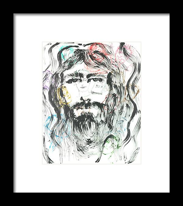 Jesus Framed Print featuring the painting The Emotions of Jesus by Nadine Rippelmeyer