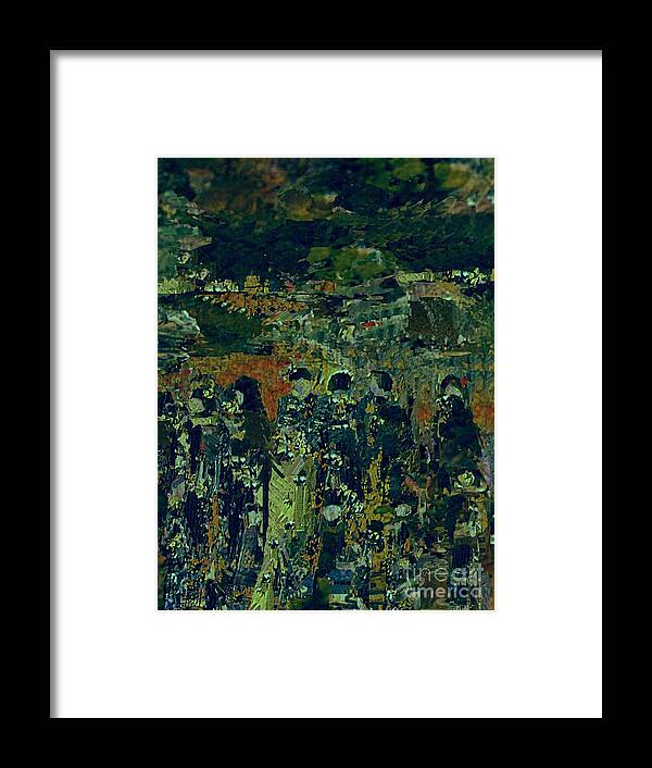 Abstract Landscape With Figures Digital Painting Framed Print featuring the digital art The Evening Walk by Nancy Kane Chapman