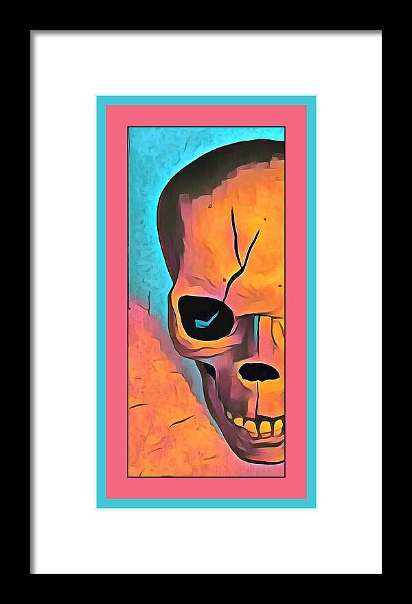 Skull Framed Print featuring the digital art The Eye of Death Abstract Skull by Floyd Snyder