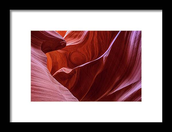 Lower Antelope Canyon Framed Print featuring the photograph The Eye of Lower Antelope Canyon by Pierre Leclerc Photography