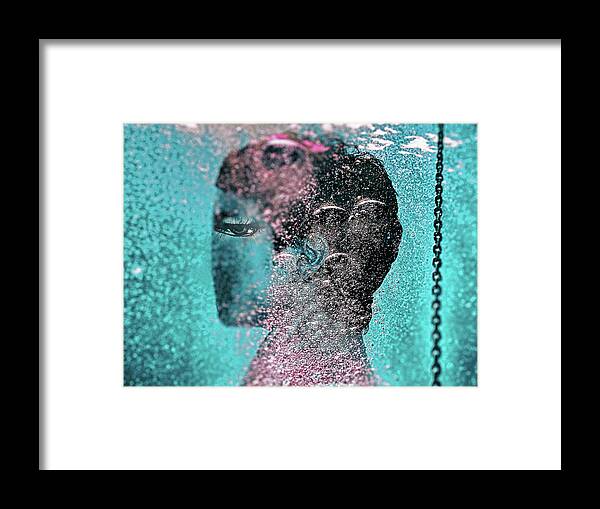 Underwater Framed Print featuring the photograph The eye underwater by Gabi Hampe