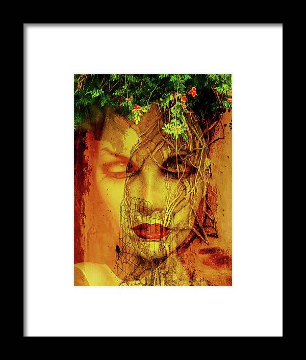 Face Framed Print featuring the photograph The face and the tree by Gabi Hampe