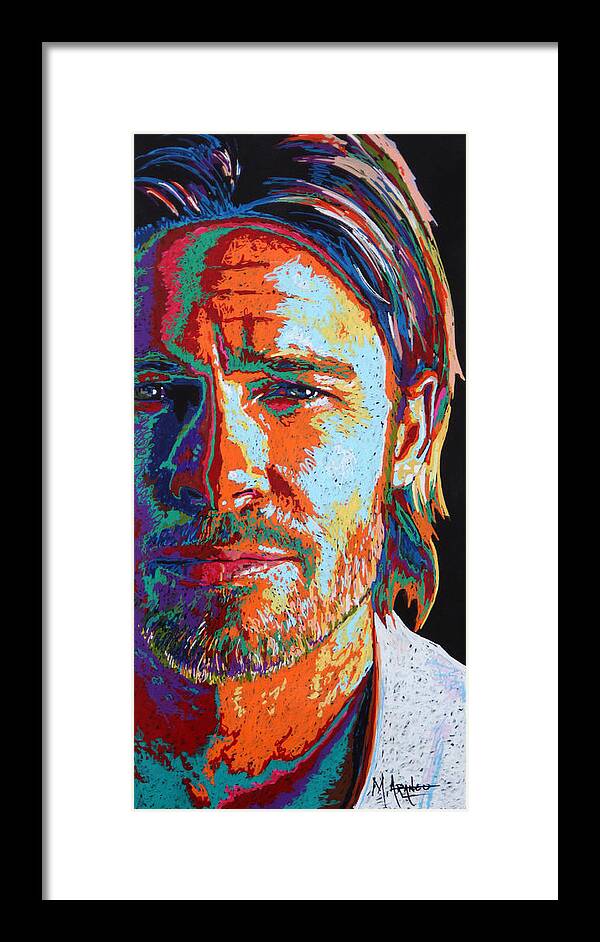 Portrait Framed Print featuring the painting The Face of Brad by Maria Arango
