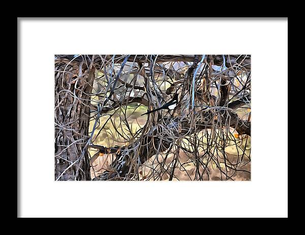 Colorado Framed Print featuring the mixed media The Fall Magpie 2 by Angelina Tamez
