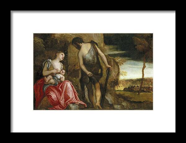 Paolo Veronese Framed Print featuring the painting The family of Cain wandering by Paolo Veronese