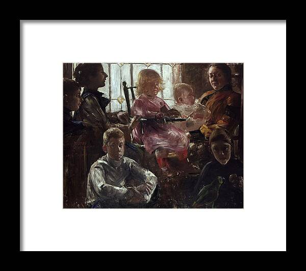 Lovis Corinth Framed Print featuring the painting The Family of the Painter Fritz Rumpf by Lovis Corinth