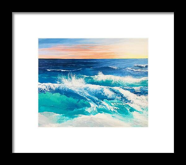 Ocean Framed Print featuring the painting The Farthest Oceans by Linda Bailey