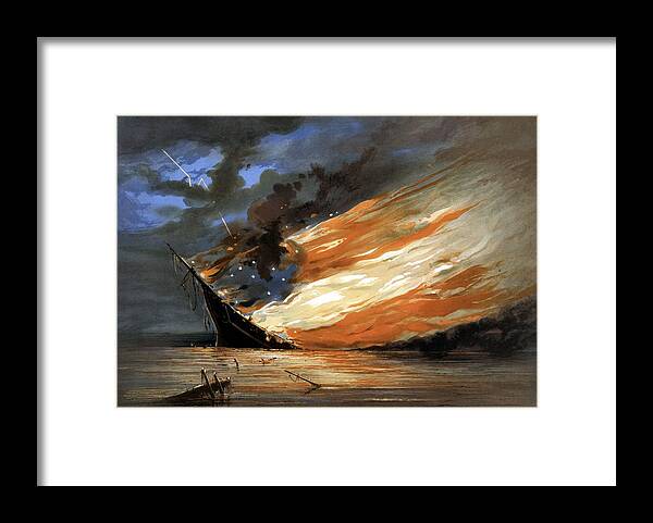 Civil War Framed Print featuring the painting The Fate Of The Rebel Flag by War Is Hell Store