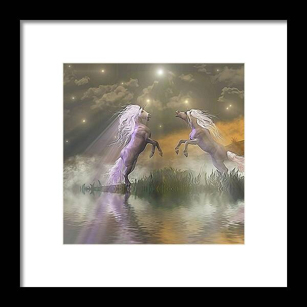 Symbolic Digital Art Framed Print featuring the digital art The fight for more light by Harald Dastis
